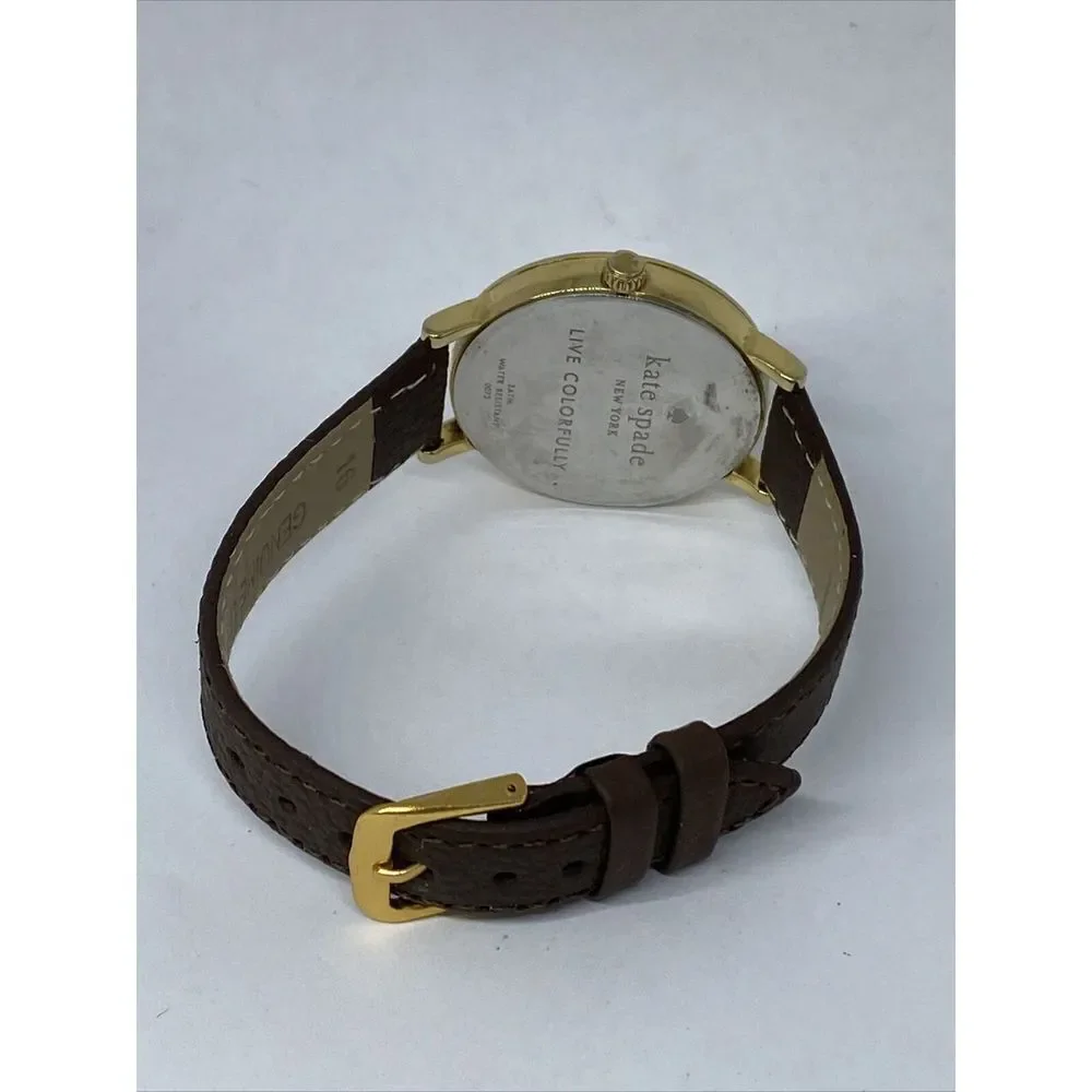 Kate Spade New York 0073 Women Brown Leather White Analog Dial Wrist Watch XX599